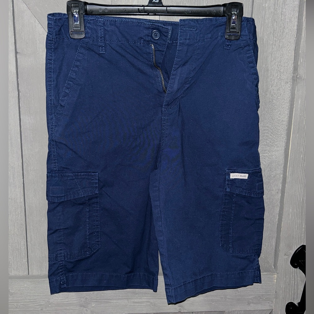 ☀️SUMMER SALE☀️EUC Lucky Brand Boys Size 14-16 Large cargo shorts Dark Blue